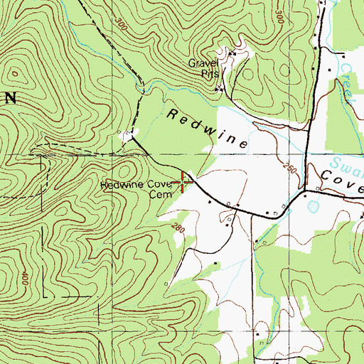 Topographic Map of Redwine Cove Cemetery, GA