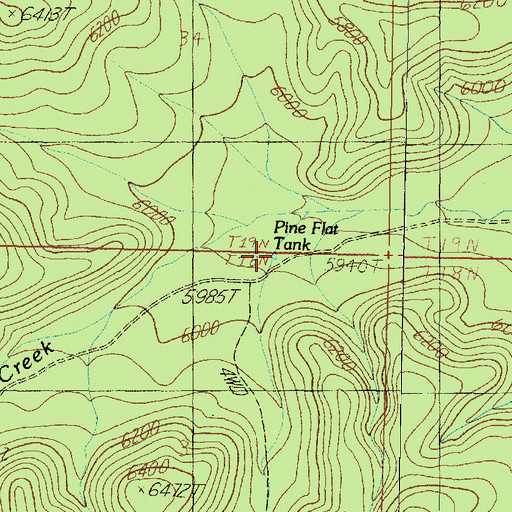 Topographic Map of Pine Flat Tank, AZ