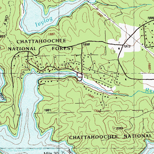 Topographic Map of Reece Creek, GA