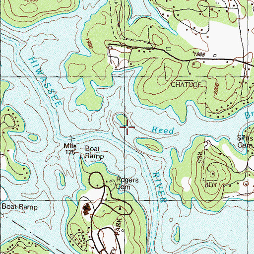 Topographic Map of Reed Branch, GA