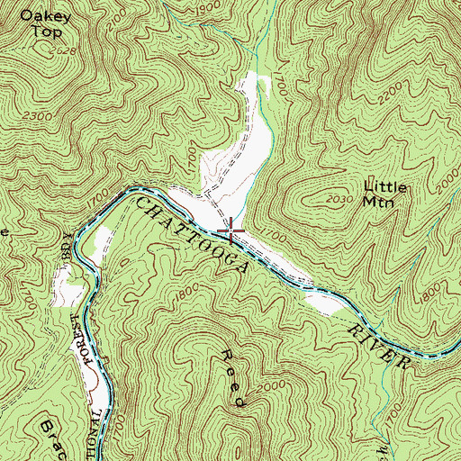 Topographic Map of Reed Creek, GA