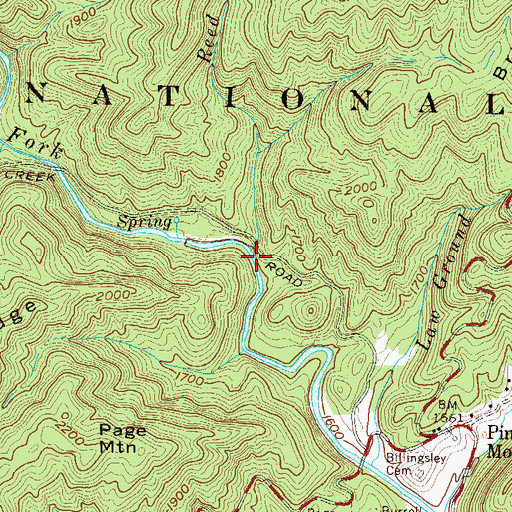 Topographic Map of Reed Mill Creek, GA