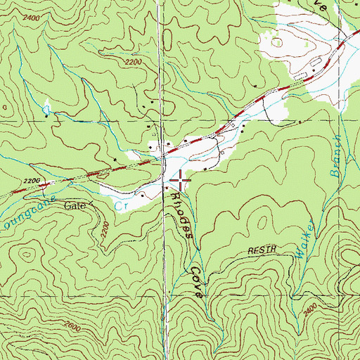 Topographic Map of Rhodes Cove, GA