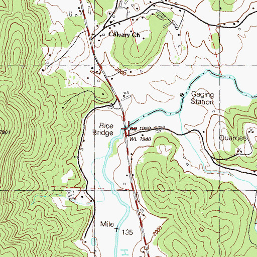 Topographic Map of Rice Bridge, GA