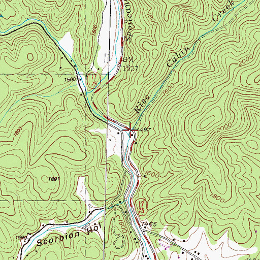 Topographic Map of Rice Cabin Creek, GA
