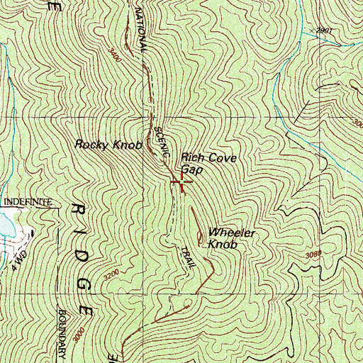 Topographic Map of Rich Cove Gap, GA