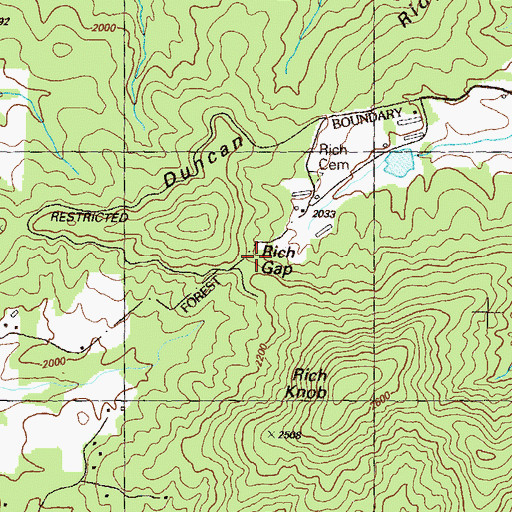 Topographic Map of Rich Gap, GA