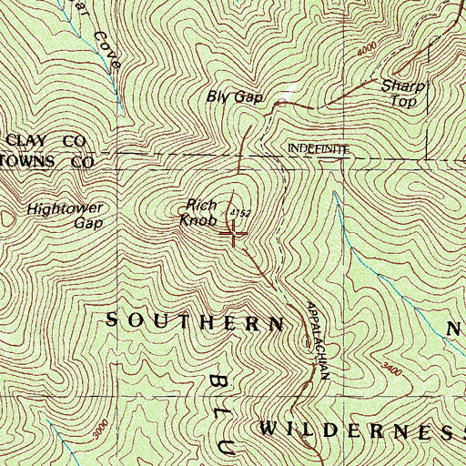 Topographic Map of Rich Knob, GA