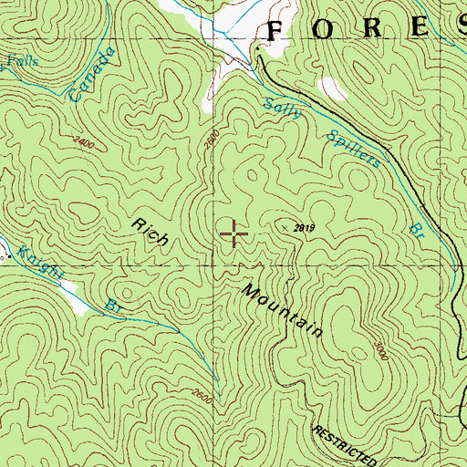 Topographic Map of Rich Mountain, GA