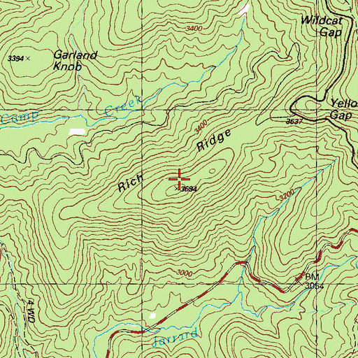 Topographic Map of Rich Ridge, GA