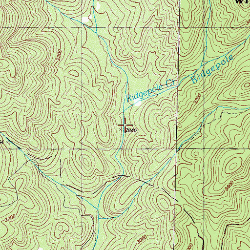 Topographic Map of Ridgepole Creek, GA
