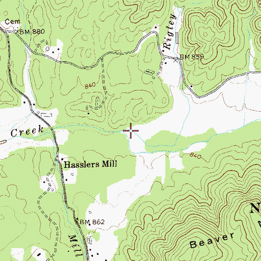 Topographic Map of Rigley Branch, GA