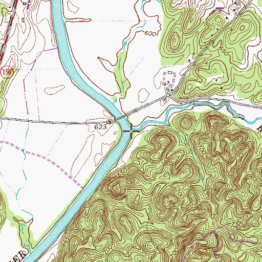 Topographic Map of Robbins Creek, GA