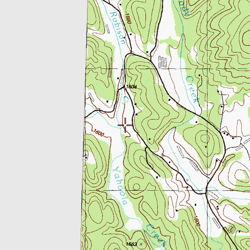 Topographic Map of Robison Creek, GA