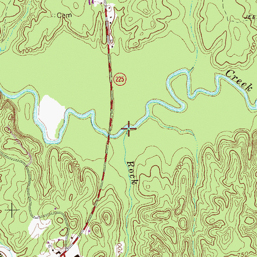 Topographic Map of Rock Branch, GA