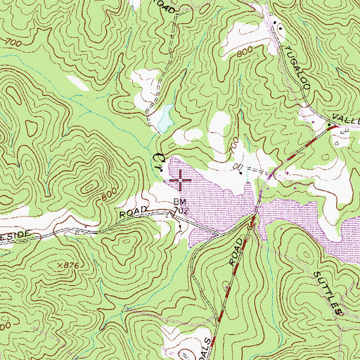Topographic Map of Rock Creek, GA