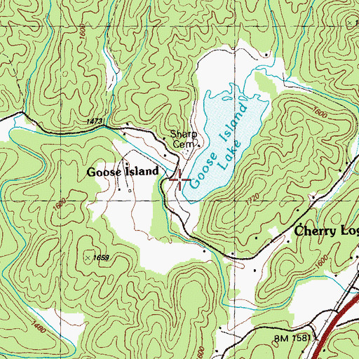 Topographic Map of Rock Creek, GA