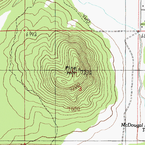 Topographic Map of Pine Hill, AZ
