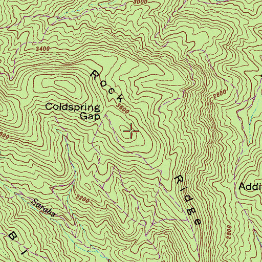 Topographic Map of Rock Ridge, GA