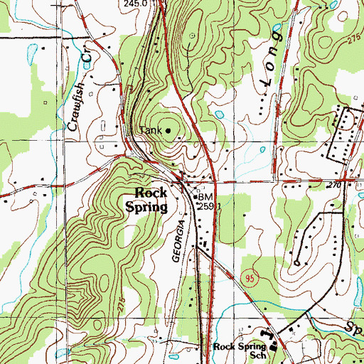 Topographic Map of Rock Spring, GA
