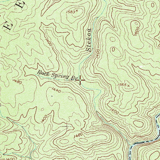 Topographic Map of Rock Spring Branch, GA