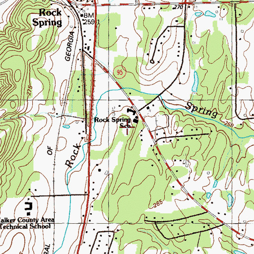 Topographic Map of Rock Spring Elementary School, GA