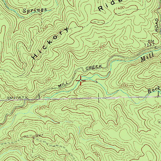 Topographic Map of Rockflat Branch, GA