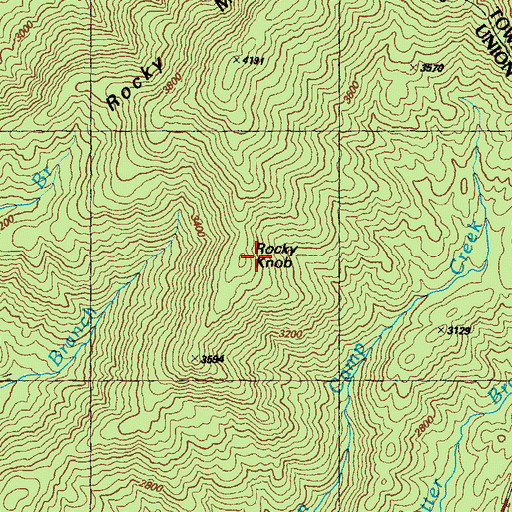 Topographic Map of Rocky Knob, GA