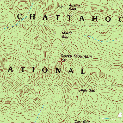 Topographic Map of Rocky Mountain, GA