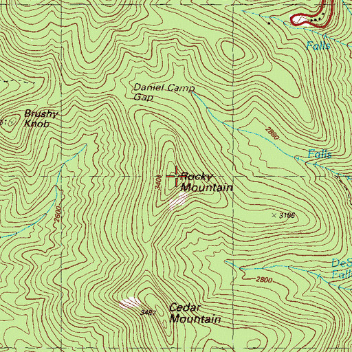 Topographic Map of Rocky Mountain, GA