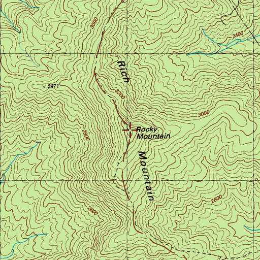 Topographic Map of Rocky Mountain, GA