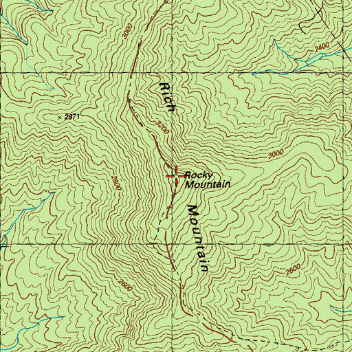 Topographic Map of Rocky Mountain, GA