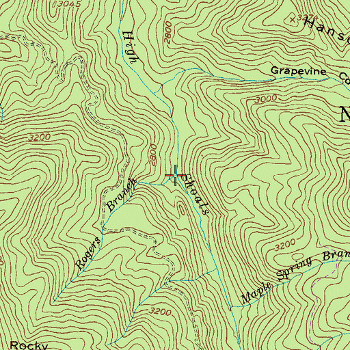 Topographic Map of Rogers Branch, GA