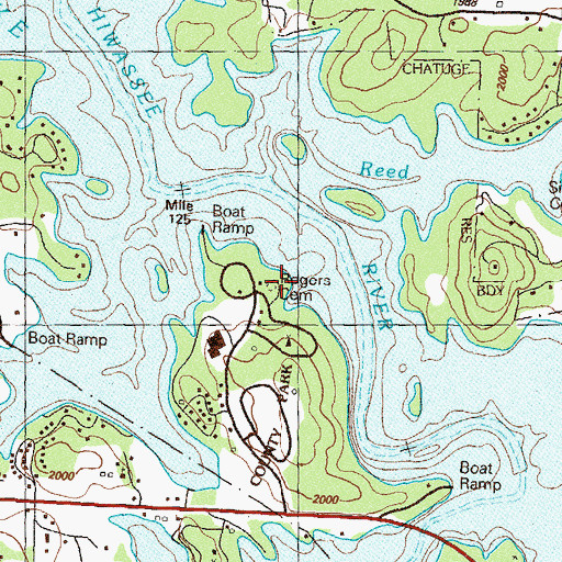 Topographic Map of Rogers Cemetery, GA