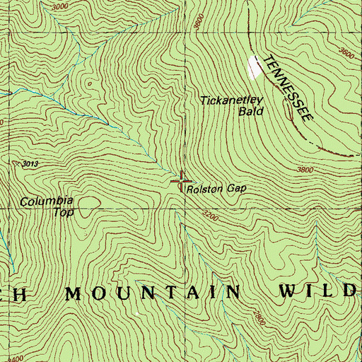 Topographic Map of Rolston Gap, GA