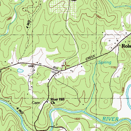 Topographic Map of Rolston School (historical), GA