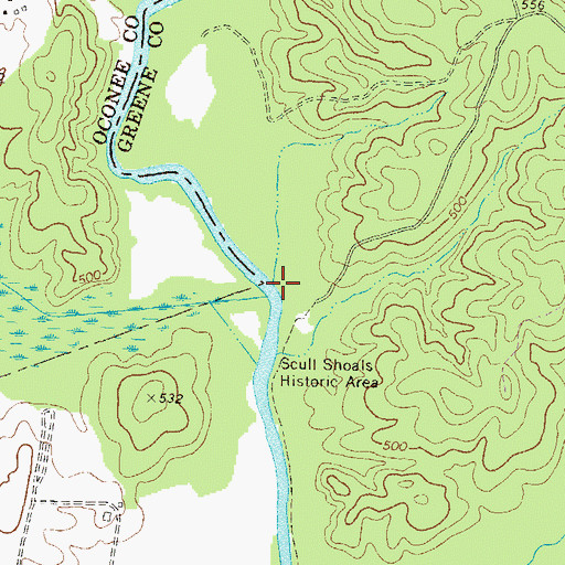 Topographic Map of Rose Creek, GA