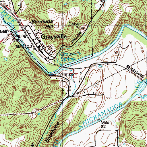 Topographic Map of Ross Hollow, GA