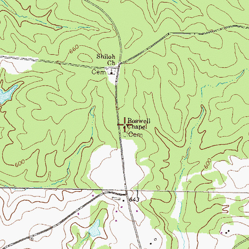 Topographic Map of Roswell Chapel, GA