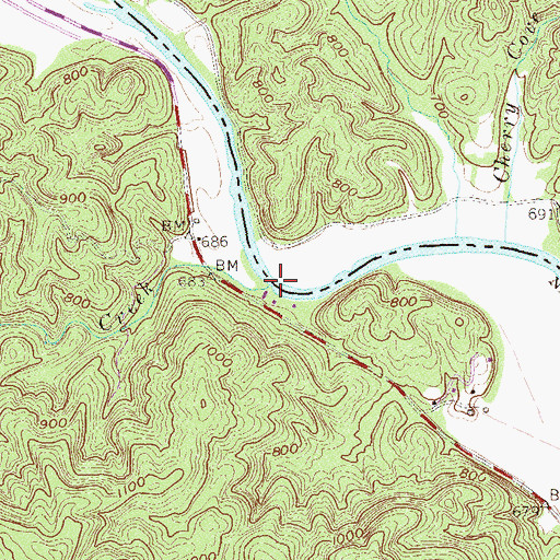 Topographic Map of Rothwell Creek, GA
