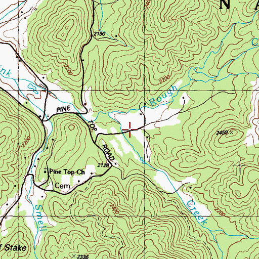 Topographic Map of Rough Creek, GA