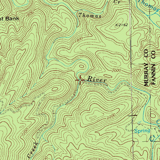 Topographic Map of Rough Creek, GA