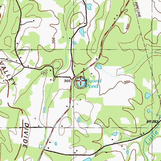 Topographic Map of Round Pond, GA