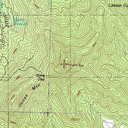 Topographic Map of Round Top, GA