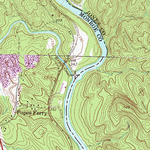 Topographic Map of Rum Creek, GA