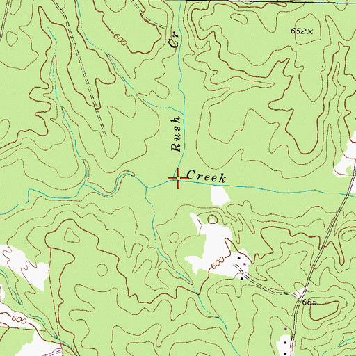 Topographic Map of Rush Creek, GA