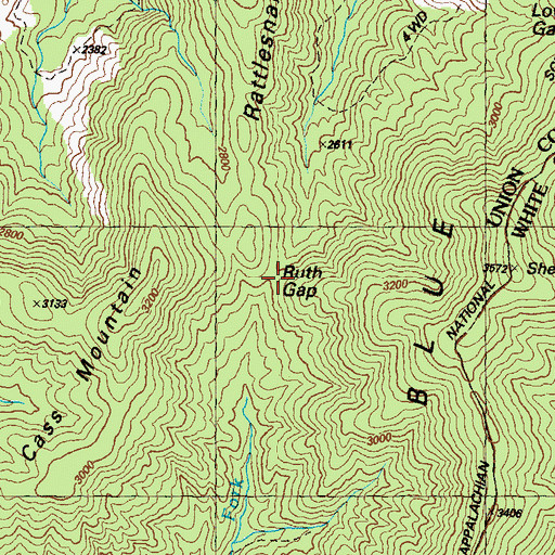Topographic Map of Ruth Gap, GA