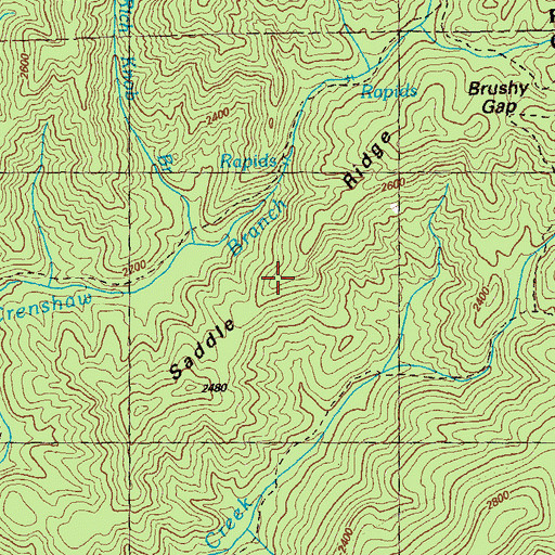Topographic Map of Saddle Ridge, GA