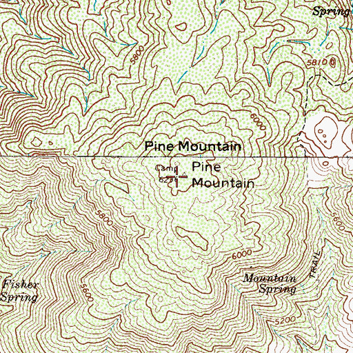 Topographic Map of Pine Mountain, AZ