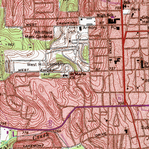 Topographic Map of Saint Marks Church, GA